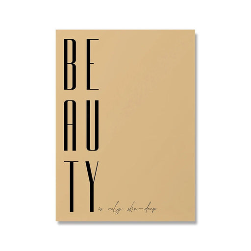 Lienzo minimalista en beige y negro, letras de belleza 30x45cm - Quierox - Tienda Online