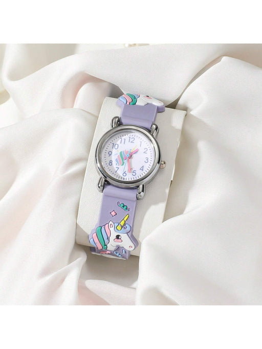 Lindo Reloj De Pulsera De Cuarzo Rainbow Pony Con Correa De Silicona - Quierox - Tienda Online