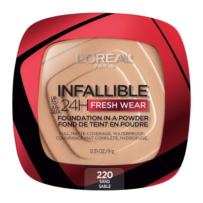 L'Oréal Infallible Base En Polvo 24H Fresh Wear 220 Sand Sable - Quierox - Tienda Online