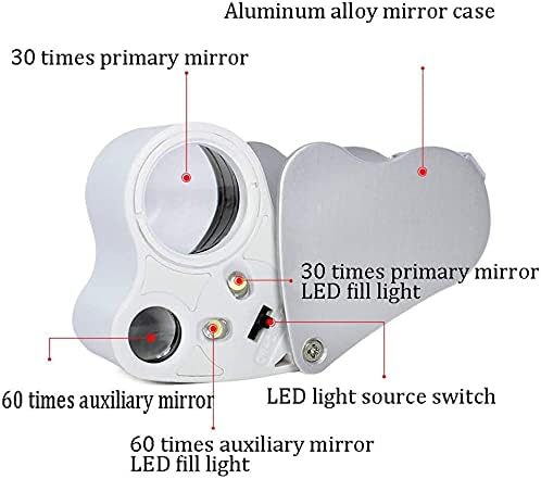 Lupa Plegable Ligera con 2 Luces LED y Lente óptica 30X/60x fabricación de Joyas GC - Quierox - Tienda Online