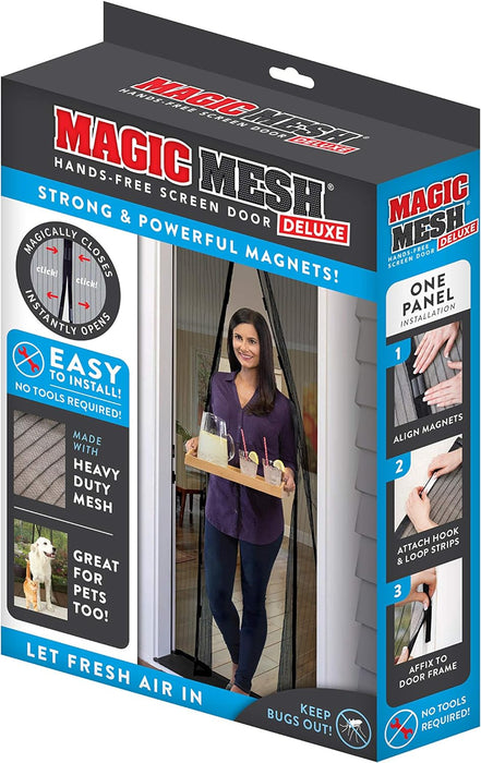 Magic Mesh Deluxe: puerta magnética con manos libres, cortina de malla que mantiene insectos fuera - Quierox - Tienda Online