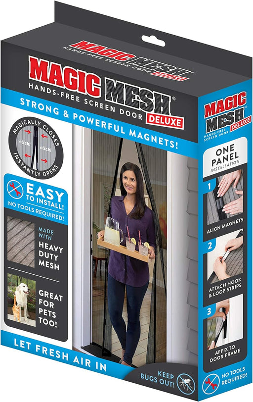 Magic Mesh Deluxe: puerta magnética con manos libres, cortina de malla que mantiene insectos fuera - Quierox - Tienda Online