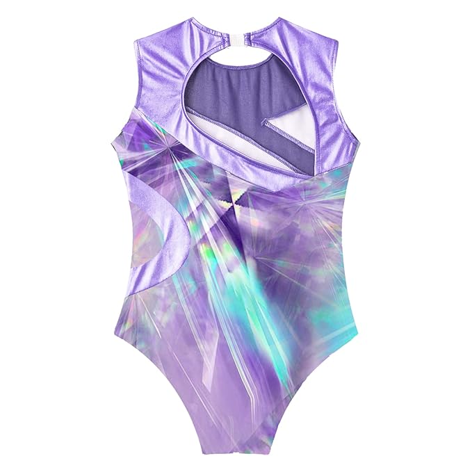 Maillot de gimnasia metálico para niñas, 2 piezas - Quierox - Tienda Online