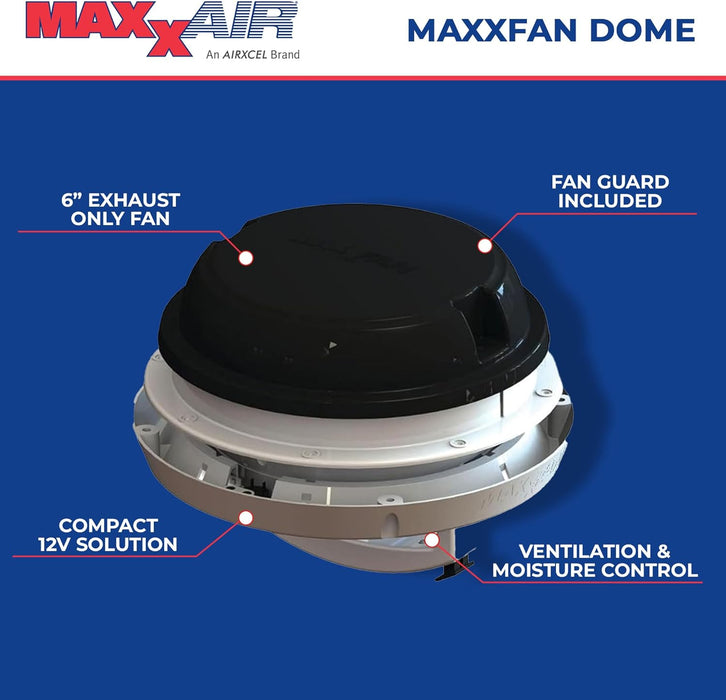 MAXXFAN DOME PLUS 00-03810B Iluminación LED ventilador redondo de 6 pulgadas - Quierox - Tienda Online