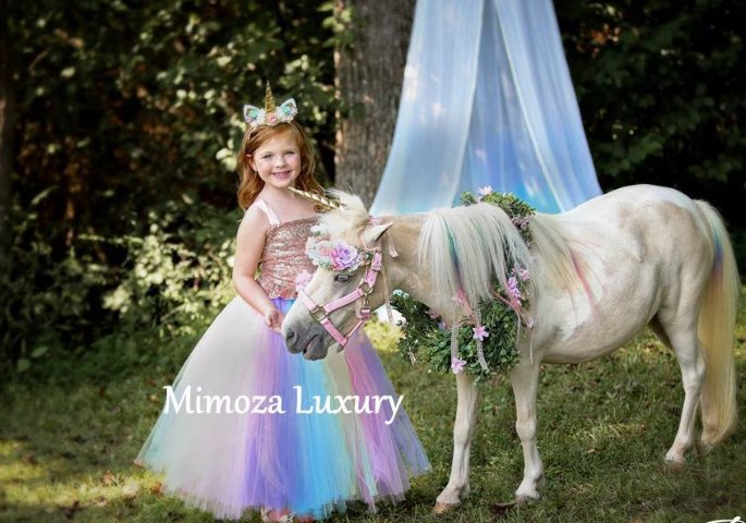 MIMOZA LUXURY vestido arco iris unicornio - Quierox - Tienda Online