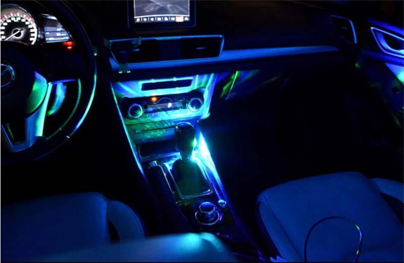 Miniluz de ambiente colorida USB para coche, lámpara Interior LED RGB para fiesta - Quierox - Tienda Online