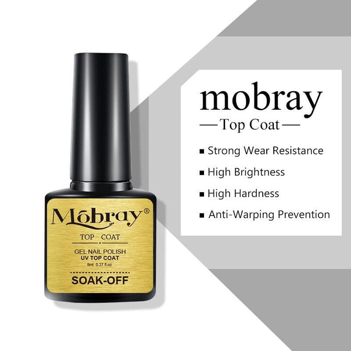 Mobray Top Coat Gel Esmalte de uñas, 1 pieza * 8 ml Transparente - Quierox - Tienda Online