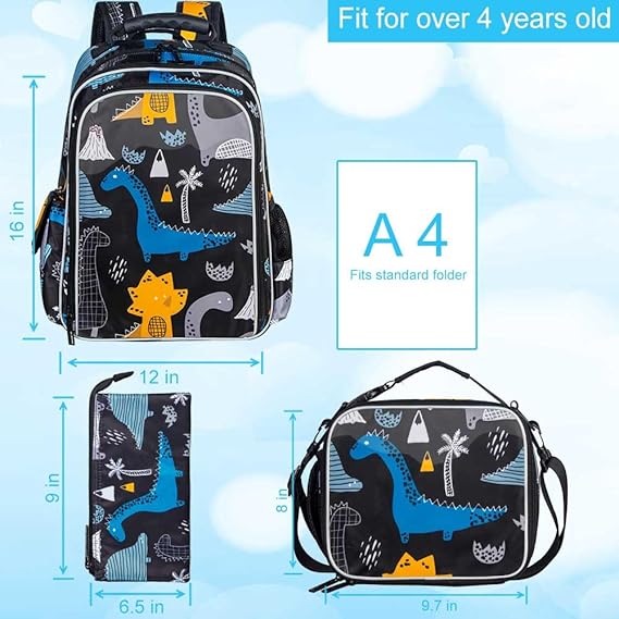 Mochila gxtvo de 3 piezas para niños, mochila para niños de 16" con lonchera - Quierox - Tienda Online