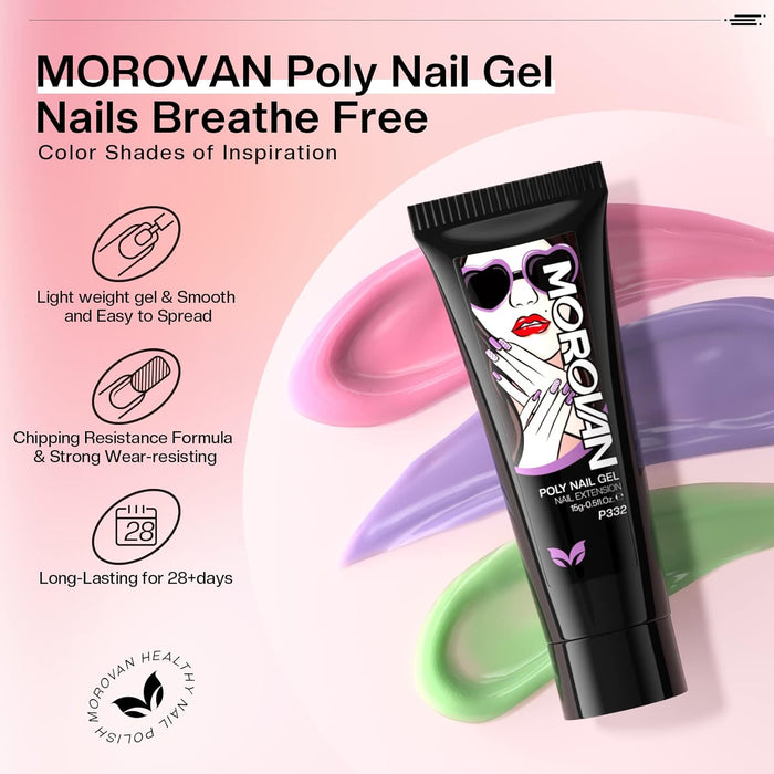 Morovan Juego de uñas de polygel: gel de extensión de uñas, 12 colores - Quierox - Tienda Online