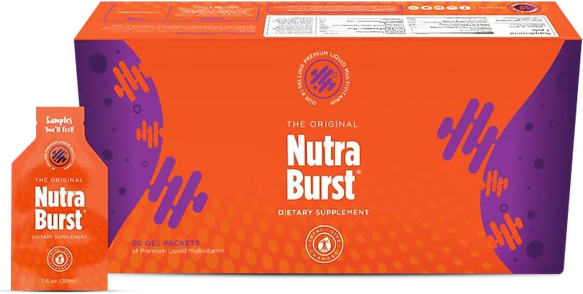 Multivitamínico líquido y desintoxicante prémium Nutra Burst en un práctico paquete de gel - Quierox - Tienda Online