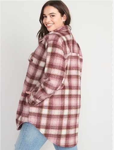 Old Navy Chaqueta utilitaria de cuadros con cepillado suave para mujer - Quierox - Tienda Online