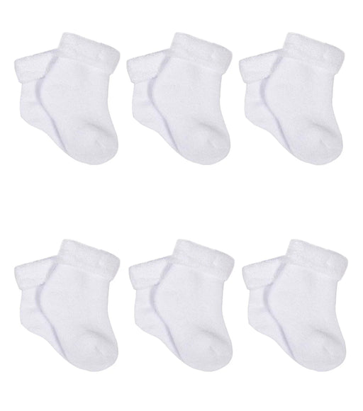 Pack de 6 calcetines blancos de rizo para bebé - Quierox - Tienda Online