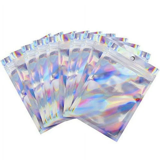 Paquete de 100 bolsas de Mylar resellables color holográfico para almacenamiento "4 x 7 " - Quierox - Tienda Online