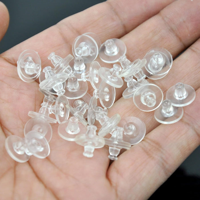 Paquete de 100 tapones de silicona para pendientes, transparentes - Quierox - Tienda Online