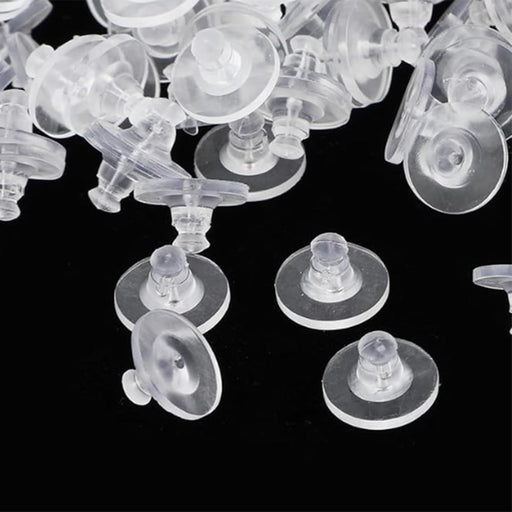 Paquete de 100 tapones de silicona para pendientes, transparentes - Quierox - Tienda Online