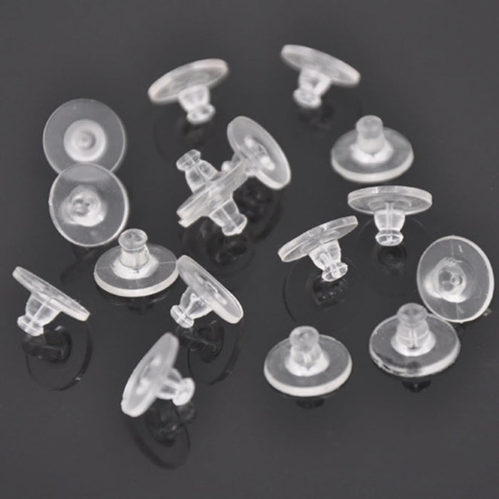 Paquete de 100 tapones de silicona para pendientes, transparentes - Quierox - Tienda Online