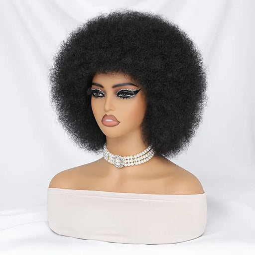 Pelucas Cortas Afro Rizada De 10 Pulgadas Con Flequillo Para Mujeres, Sintéticas, Grandes Y Esponjosas - Quierox - Tienda Online