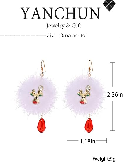 Pendientes navideños con forma de Reno de Navidad para mujer - Quierox - Tienda Online