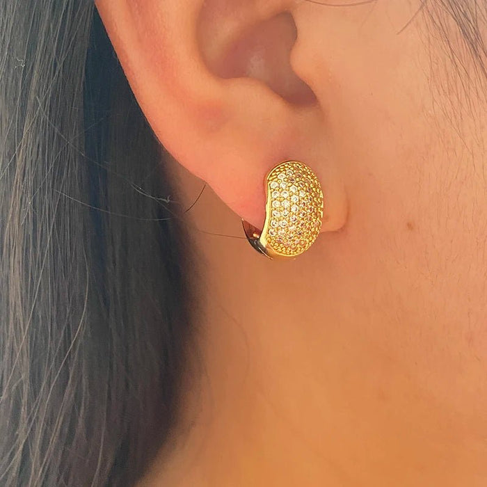 Pendientes redondos pequeños de aro ZAKOL de circonita brillante para mujer - Quierox - Tienda Online