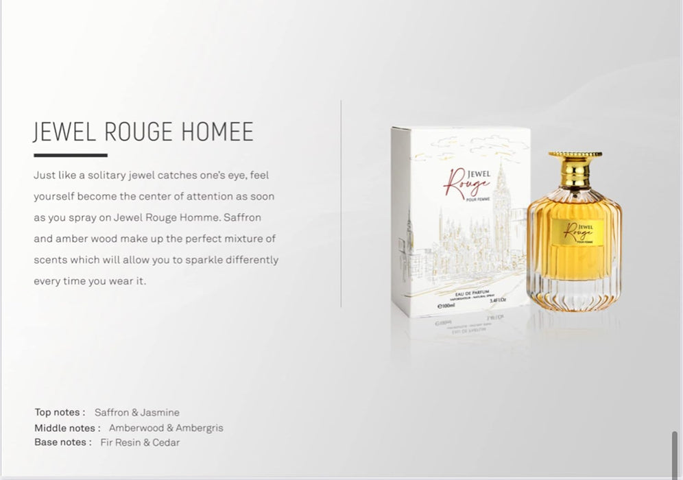 Perfumes de éter JEWEL ROUGE Eau De Parfum 3.4oz - Quierox - Tienda Online