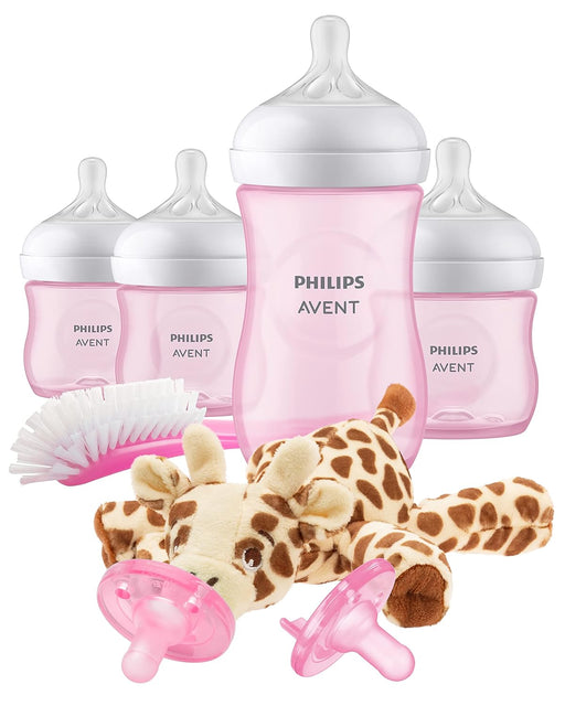 Philips AVENT Biberones con tetina Natural Response, set de regalo para bebé en color rosa con Snuggle - Quierox - Tienda Online