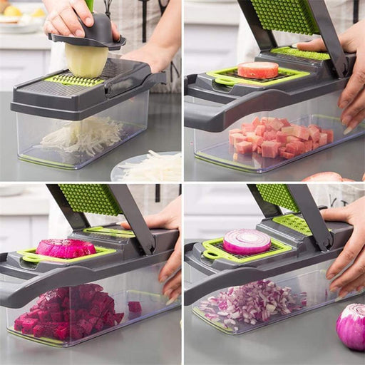 Picadora de verduras, mandolina para cortar frutas y verduras, cortador de ensalada - Quierox - Tienda Online