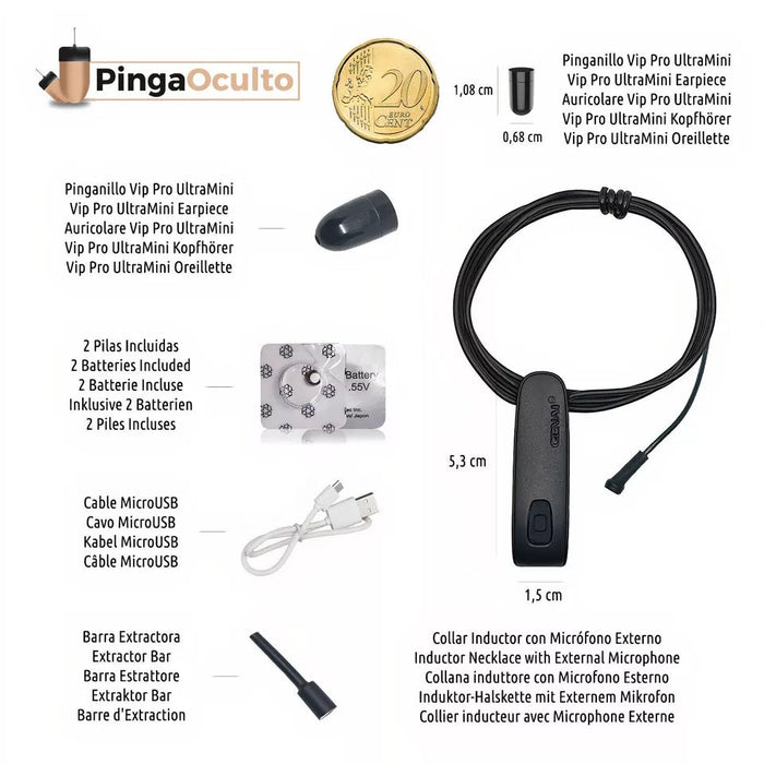 PingaOculto Auriculares Espía Vip Pro UltraMini Bluetooth Inalámbricos Invisibles - Quierox - Tienda Online