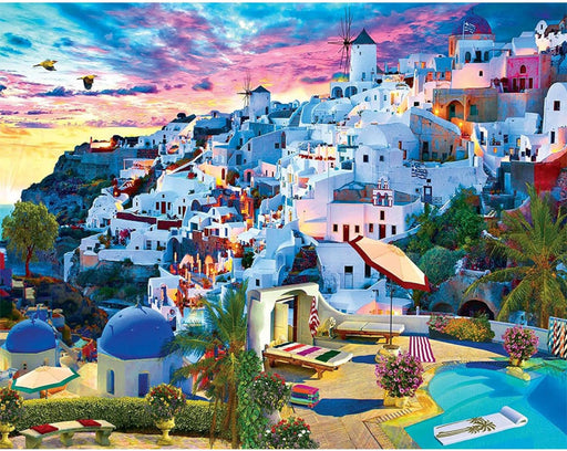 Pintura por números en lienzo Paisaje de Santorini, sin marco, 40 x 50 cm - Quierox - Tienda Online