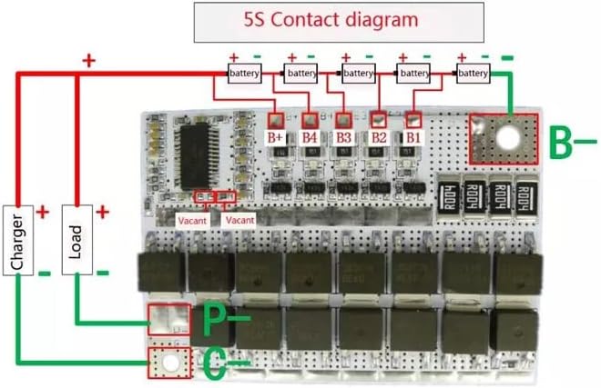 Placa de circuito de protección de batería de litio ternaria 5S 18V 100A BMS Li-Ion LMO - Quierox - Tienda Online