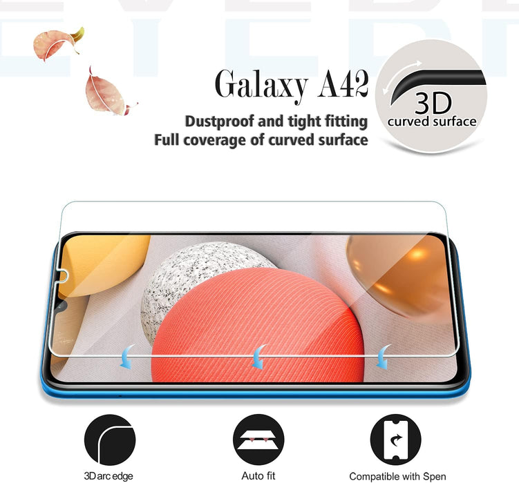 Protector de pantalla de vidrio templado transparente para Galaxy A42 5G HD - Quierox - Tienda Online