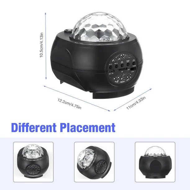 Proyector de luz nocturna con estrellas y altavoz de música de olas del océano, lámpara de techo con nube de nebulosa - Quierox - Tienda Online