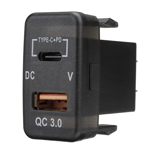 Puerto PD tipo C + adaptador de cargador USB rápido QC 3,0 y voltímetro para vehiculos - Quierox - Tienda Online