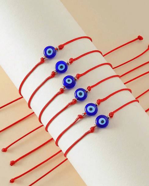 Pulsera de cuentas de vidrio con diseño de ojo malvado de Goodwaro, 6 piezas, para mujer - Quierox - Tienda Online