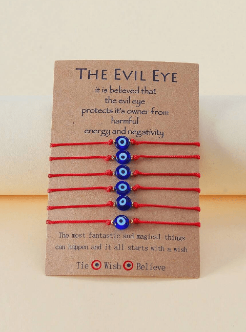 Pulsera de cuentas de vidrio con diseño de ojo malvado de Goodwaro, 6 piezas, para mujer - Quierox - Tienda Online