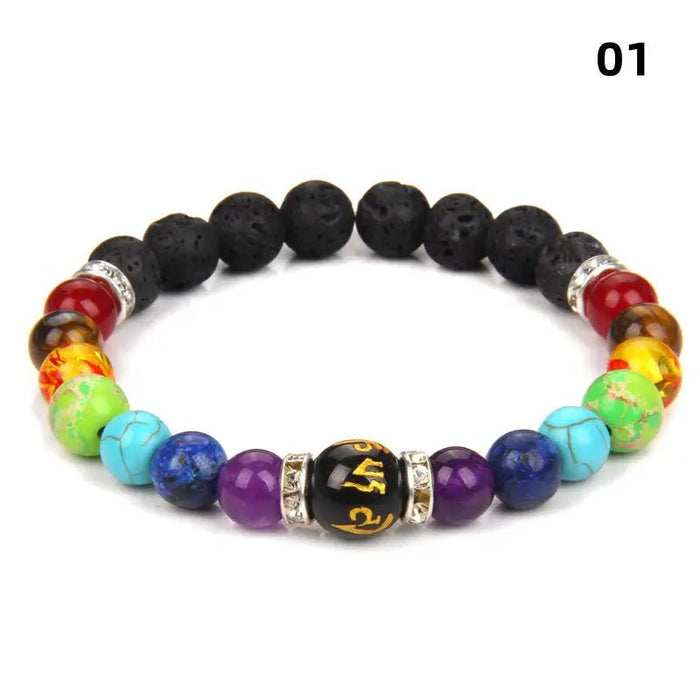 Pulsera de piedra natural de chakra de 8 mm, 7 chakras para Hombres Y Mujeres - Quierox - Tienda Online