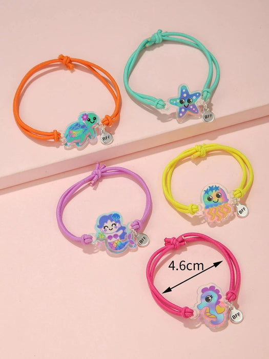 Pulsera decorativa con diseño de estrellas de mar de dibujos animados para niñas, 5 unds - Quierox - Tienda Online