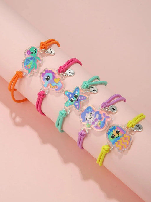 Pulsera decorativa con diseño de estrellas de mar de dibujos animados para niñas, 5 unds - Quierox - Tienda Online