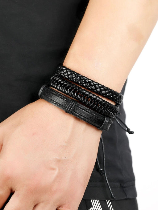 Pulsera minimalista de PU de 6 piezas para hombre, moderna y popular, para regalo de joyería - Quierox - Tienda Online