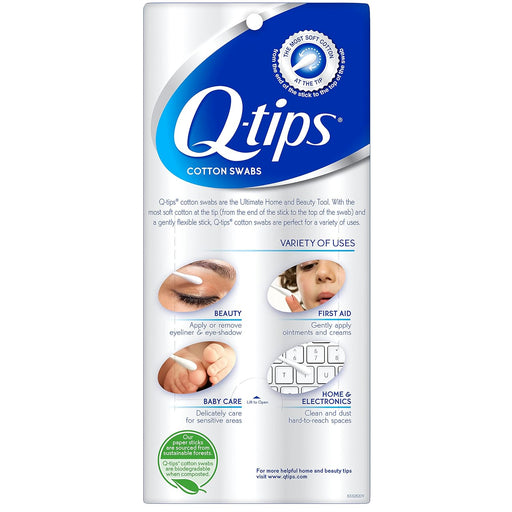 Q-tips Hisopos de 100% algodón para higiene y cuidado de la belleza, 500 unidades - Quierox - Tienda Online