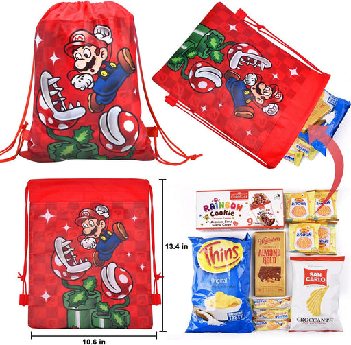 Rekcopu Super Bros Bolsas de regalo no tejidas con cordón para recuerdos de fiesta - Quierox - Tienda Online