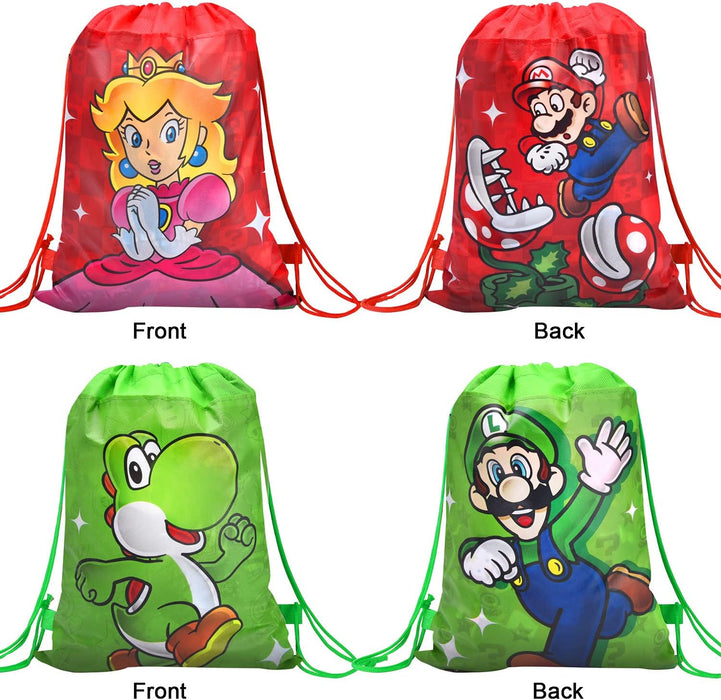 Rekcopu Super Bros Bolsas de regalo no tejidas con cordón para recuerdos de fiesta - Quierox - Tienda Online