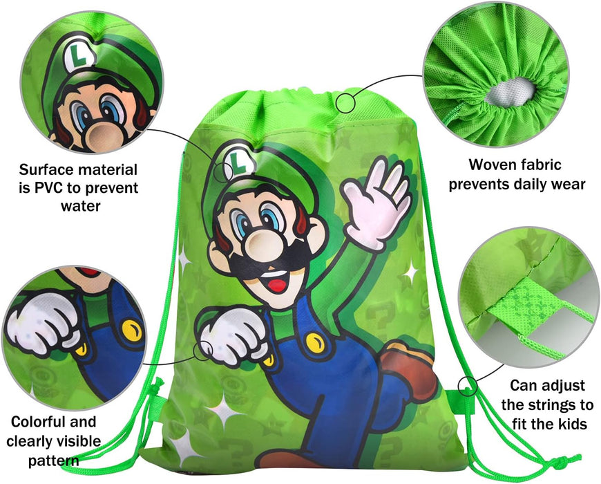 Rekcopu Super Bros Bolsas de regalo no tejidas con cordón para recuerdos de fiesta - Quierox - Tienda Online