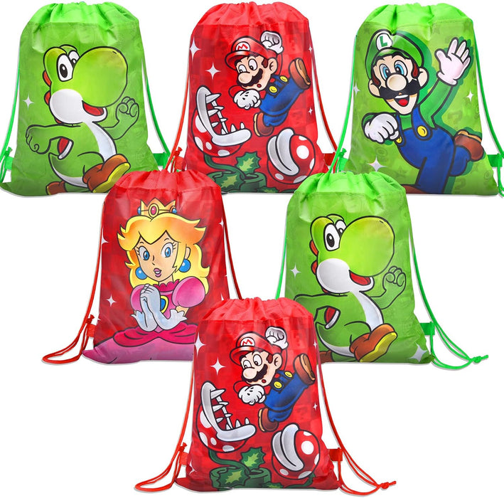 Rekcopu Super Bros Bolsas de regalo no tejidas con cordón para recuerdos de fiesta - Quierox - Tienda Online