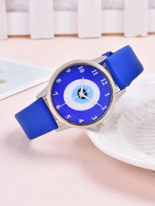 Reloj de pulsera de cuero con diseño de ojo malvado para hombre y mujer, pulsera elástica - Quierox - Tienda Online