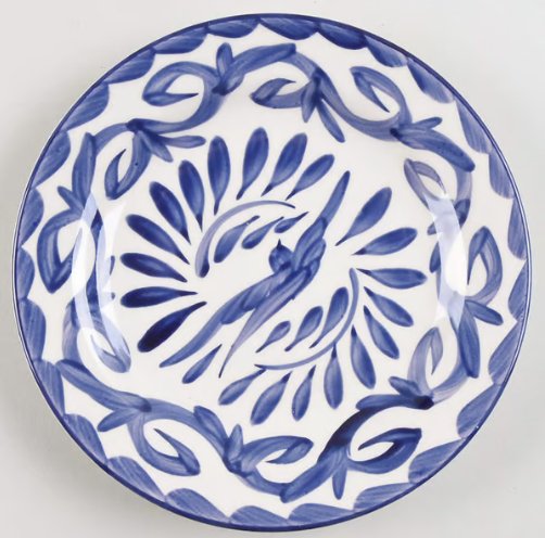 Set de 4 Platos de ensalada Azul puebla de ÁNFORA - Quierox - Tienda Online