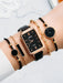 Shein 1 pieza reloj de cuarzo rectángulo con 4 piezas brazalete - Quierox - Tienda Online