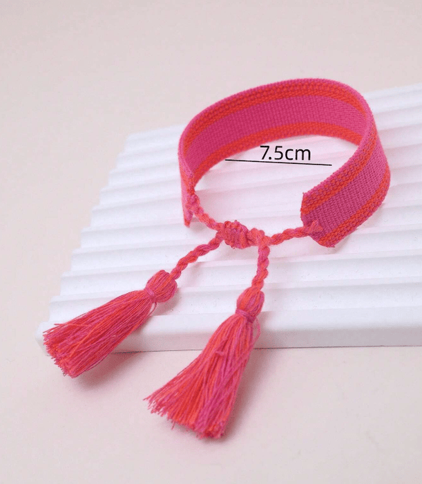 Shein 1 pulsera de la amistad ajustable trenzada hecha a mano de estilo bohemio - Quierox - Tienda Online