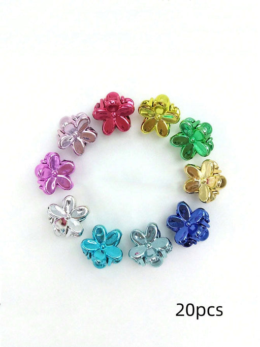 Shein 10 pinzas para el pelo galvanizadas de plástico con forma de mini flor para mujer - Quierox - Tienda Online