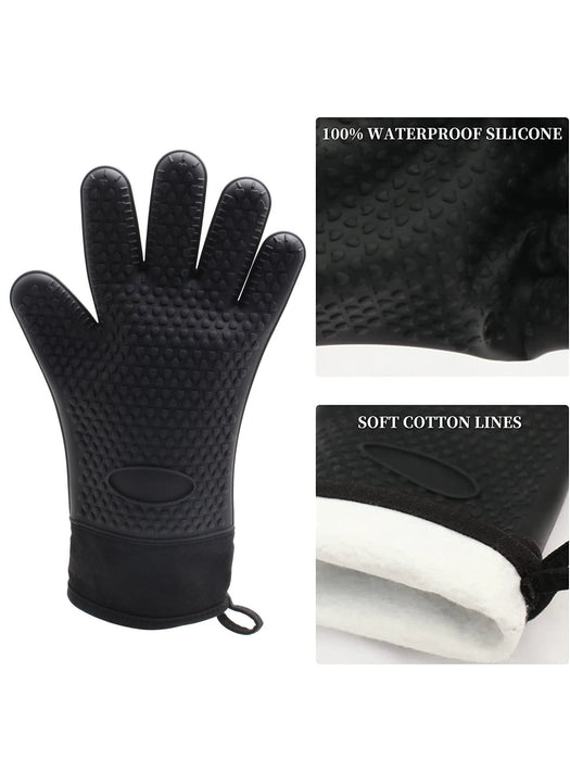 Shein 2 guantes de barbacoa resistentes al calor de silicona negra - Quierox - Tienda Online