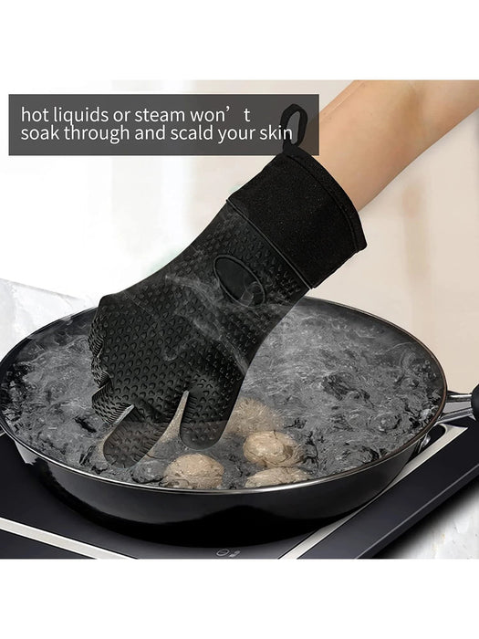 Shein 2 guantes de barbacoa resistentes al calor de silicona negra - Quierox - Tienda Online